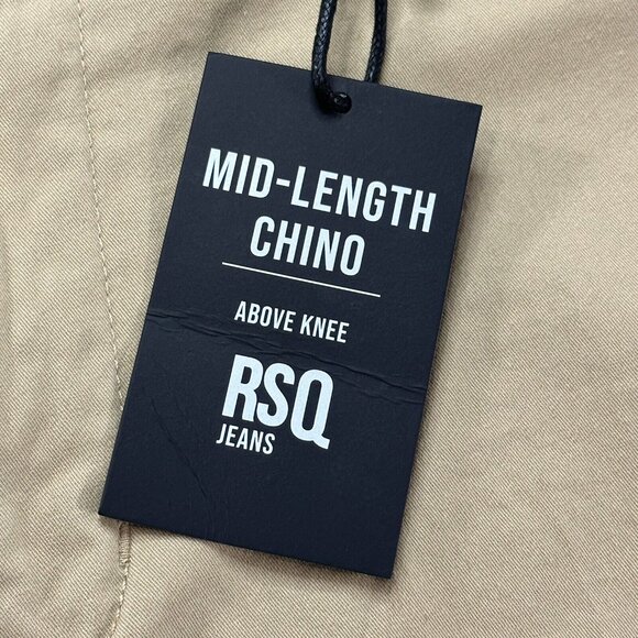 RSQ Tilly's Men's Chino Mid Length Above Knee Casual Shorts Size 31 Khaki NWT - Picture 2 of 9